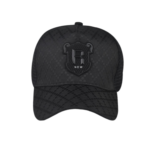 Letter R embroidery Hip Hop Adjustable Mesh Visor Baseball Cap for Men Women - Image 2