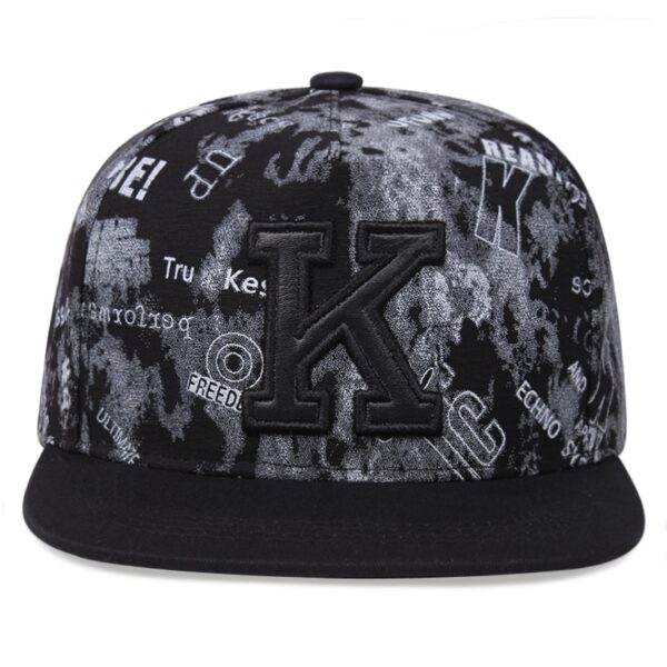 Hip hop snapback K Letter Embroidery Adjustable Baseball Cap For Men and Women - Image 3